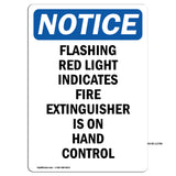Flashing Red Light Indicates Fire Extinguisher