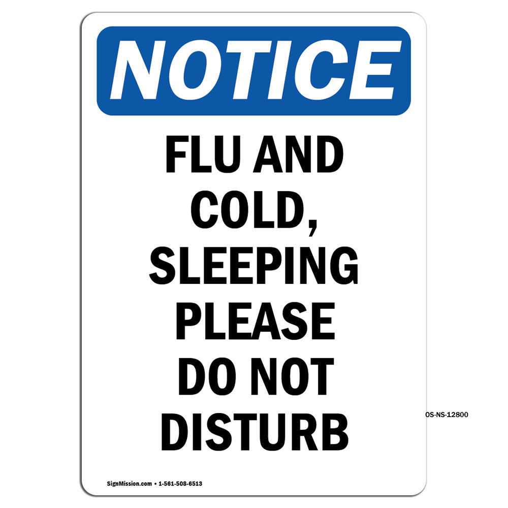 Flu And Cold, Sleeping Please Do Not Disturb Sign