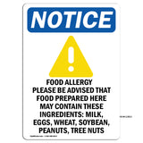 Food Allergy Notice Please Be