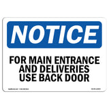 For Main Entrance And Deliveries,