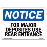For Major Deposits Use Rear Entrance
