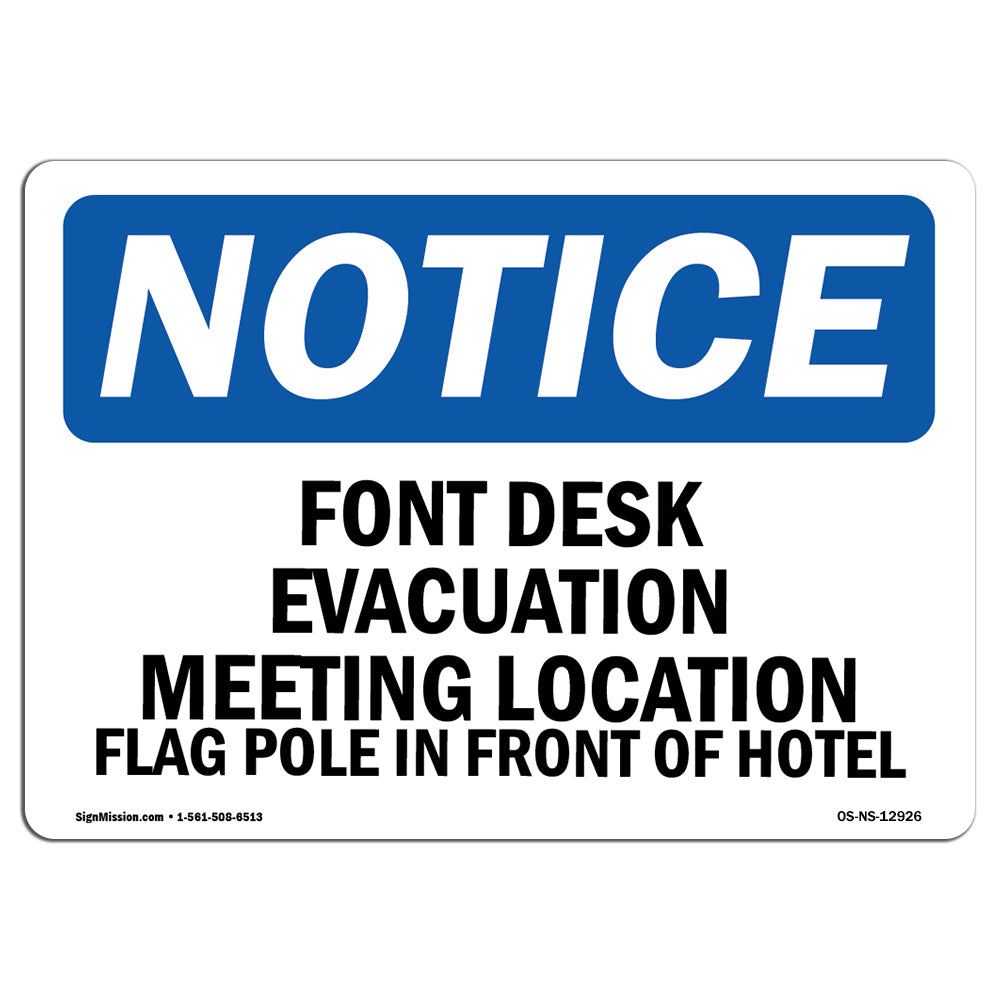 Front Desk Evacuation Meeting Location Flag