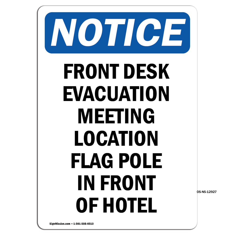 Front Desk Evacuation Meeting Location Flag