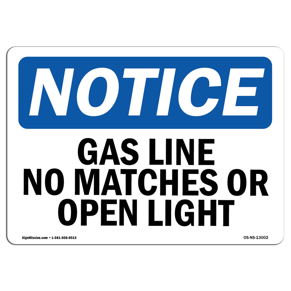 Gas Line No Matches Or Open Lights Sign