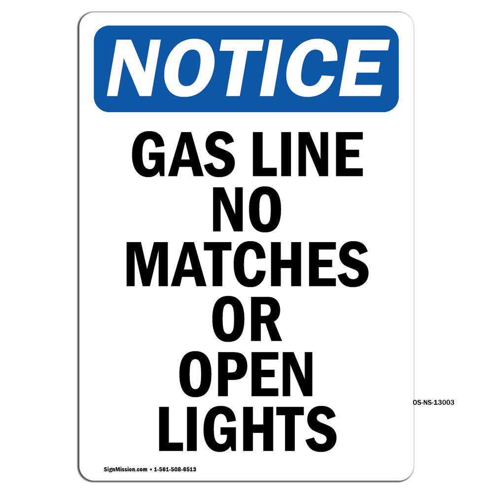Gas Line No Matches Or Open Lights Sign