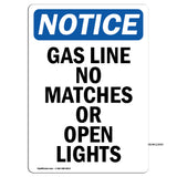 Gas Line No Matches Or Open Lights Sign