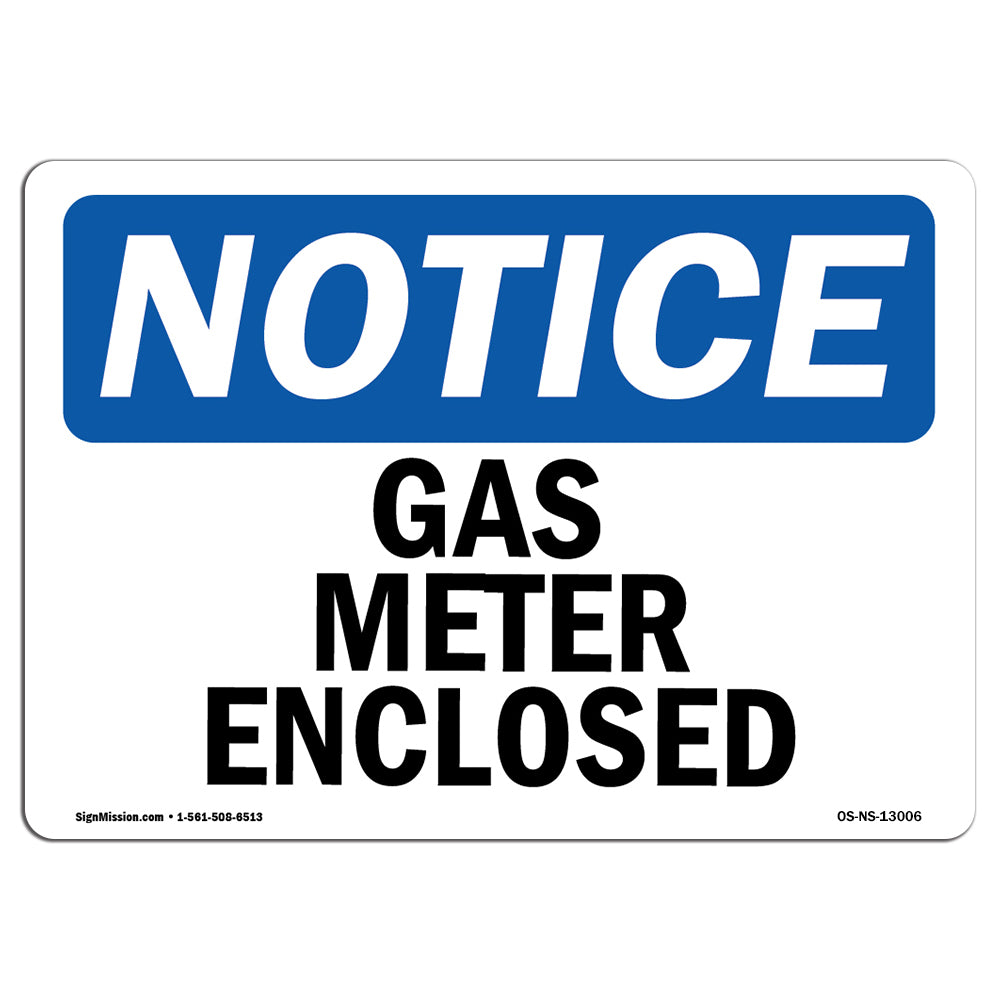 Gas Meter Enclosed Sign