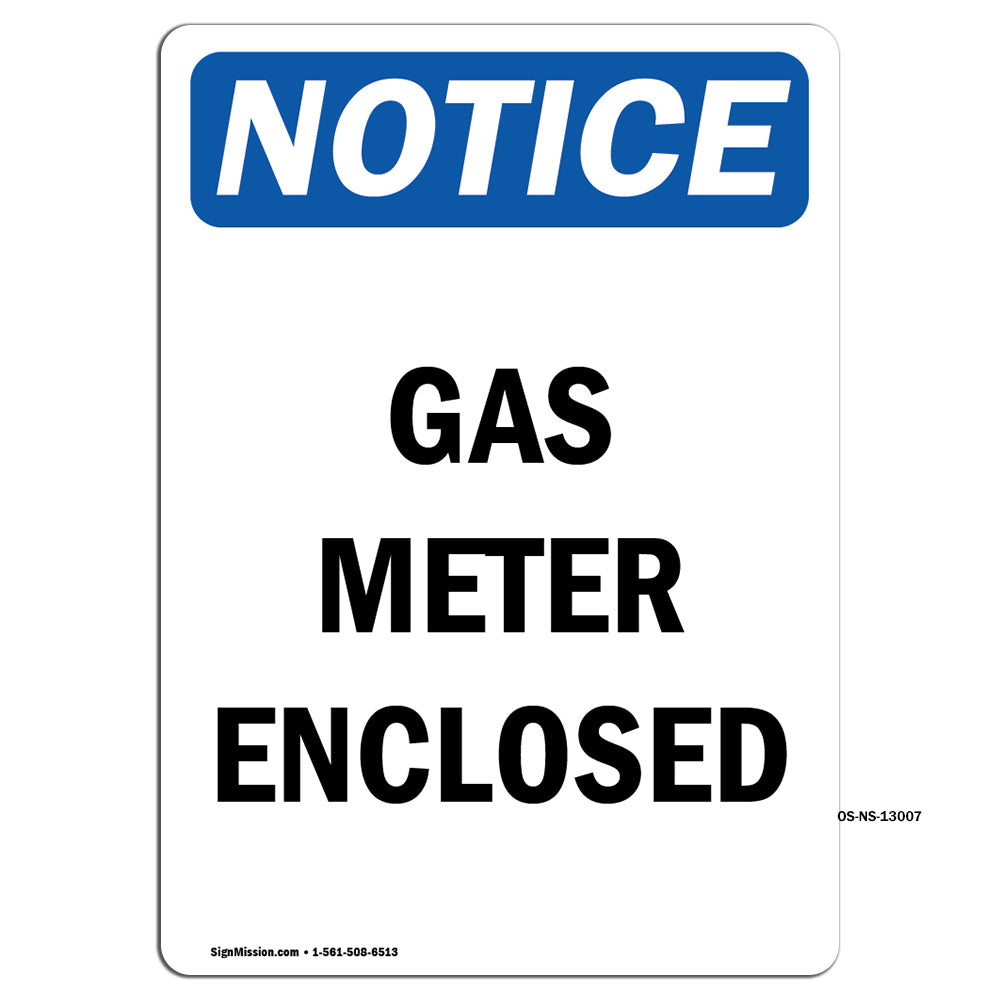 Gas Meter Enclosed Sign