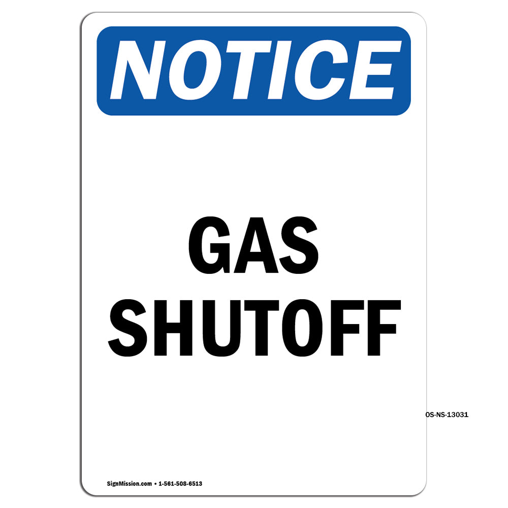Gas Shutoff Sign