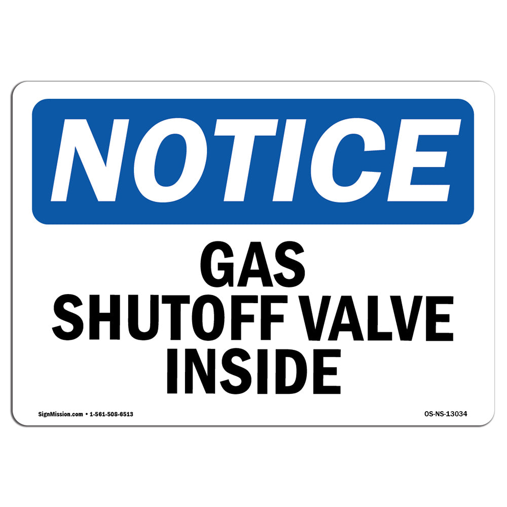 Gas Shutoff Valve Inside Sign