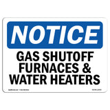 Gas Shutoff, Furnaces And Water Heaters Sign