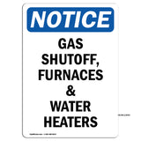Gas Shutoff, Furnaces And Water Heaters Sign