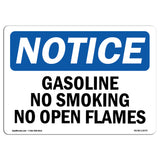 Gasoline No Smoking No Open Flames Sign