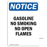 Gasoline No Smoking No Open Flames Sign