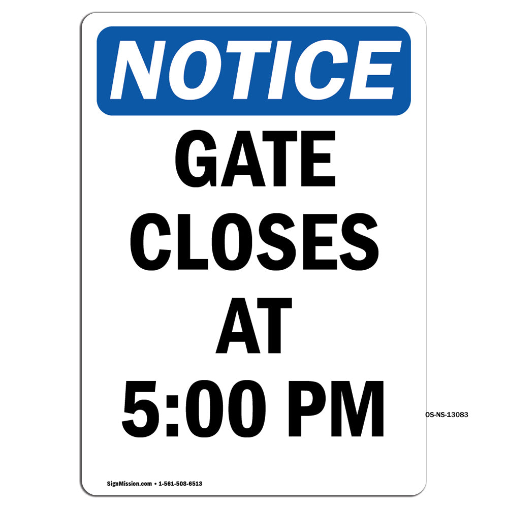 Gate Closes At 5 00 PM