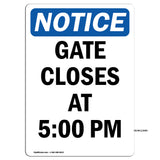 Gate Closes At 5 00 PM