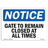 Gate To Remain Closed At All Times Sign