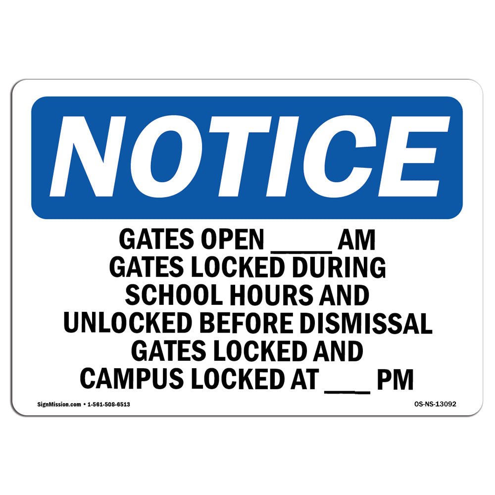 Gates Open ____ Am Gates Locked During School