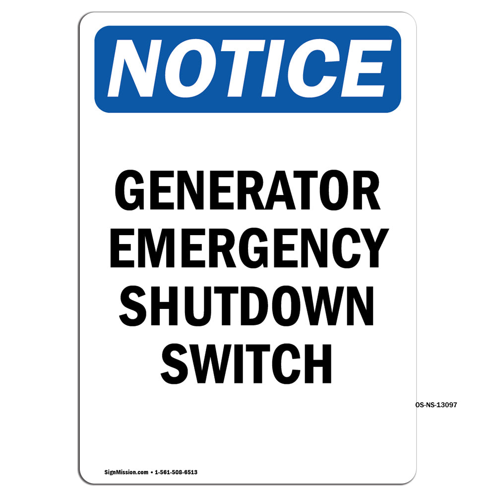 Generator Emergency Shutdown Switch