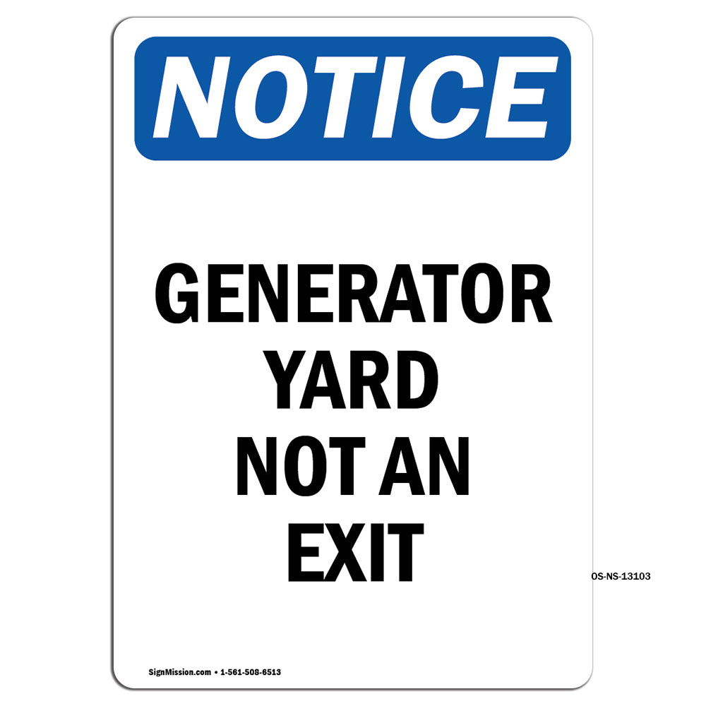 Generator Yard Not An Exit
