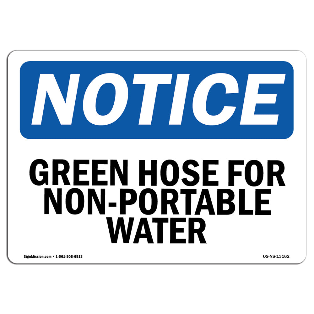 Green Hose For Non-Potable Water