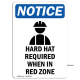 Hard Hat Required When In Red Zone