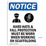 NOTICE Hard Hats Fall Protection Worn Scaffolding
