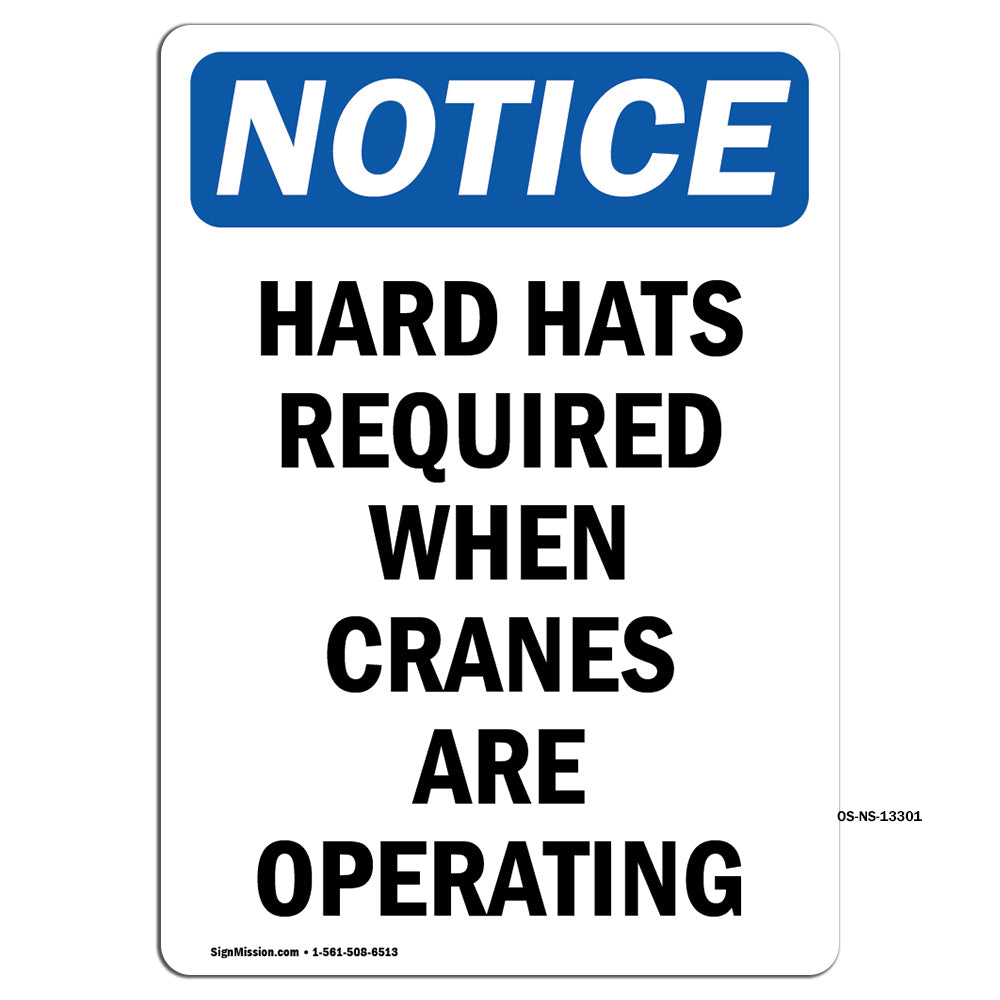 Hard Hats Required When Cranes Are Operating