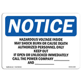 Hazardous Voltage Inside May Shock Burn Sign