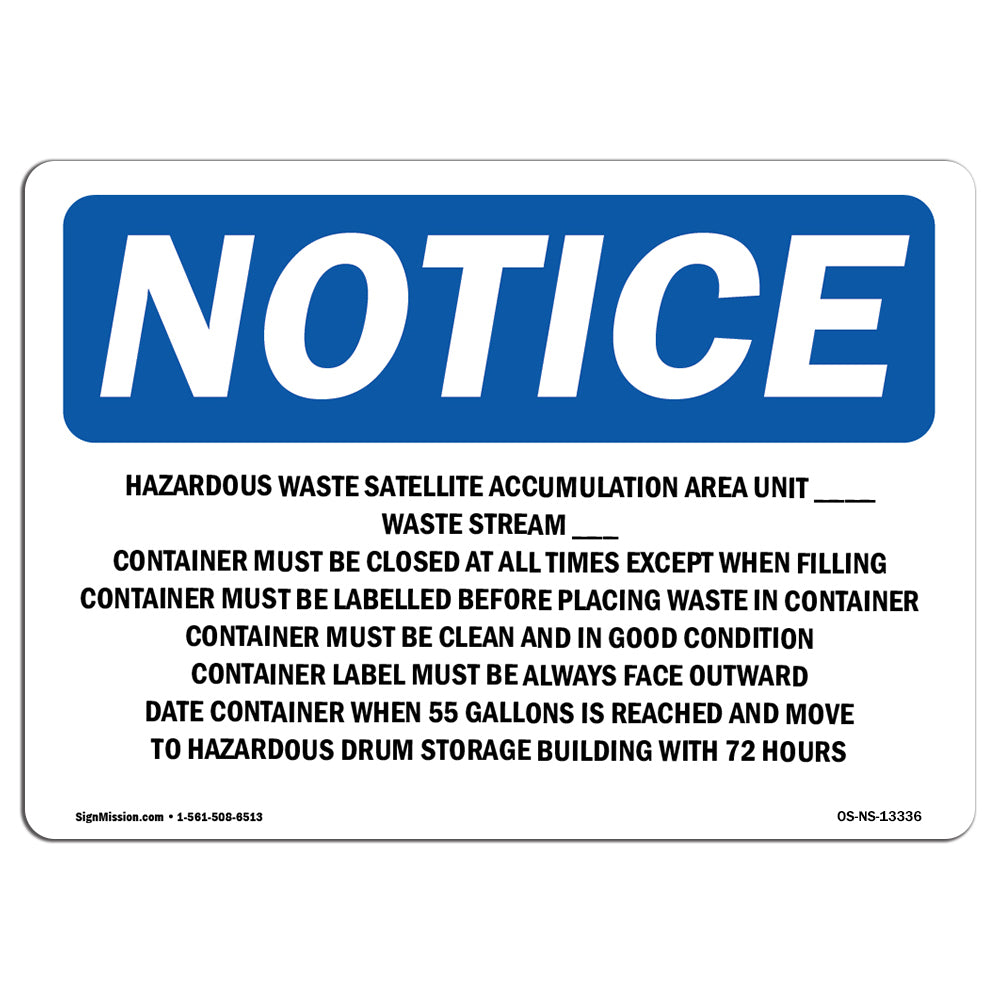 Hazardous Waste Satellite Accumulation Area