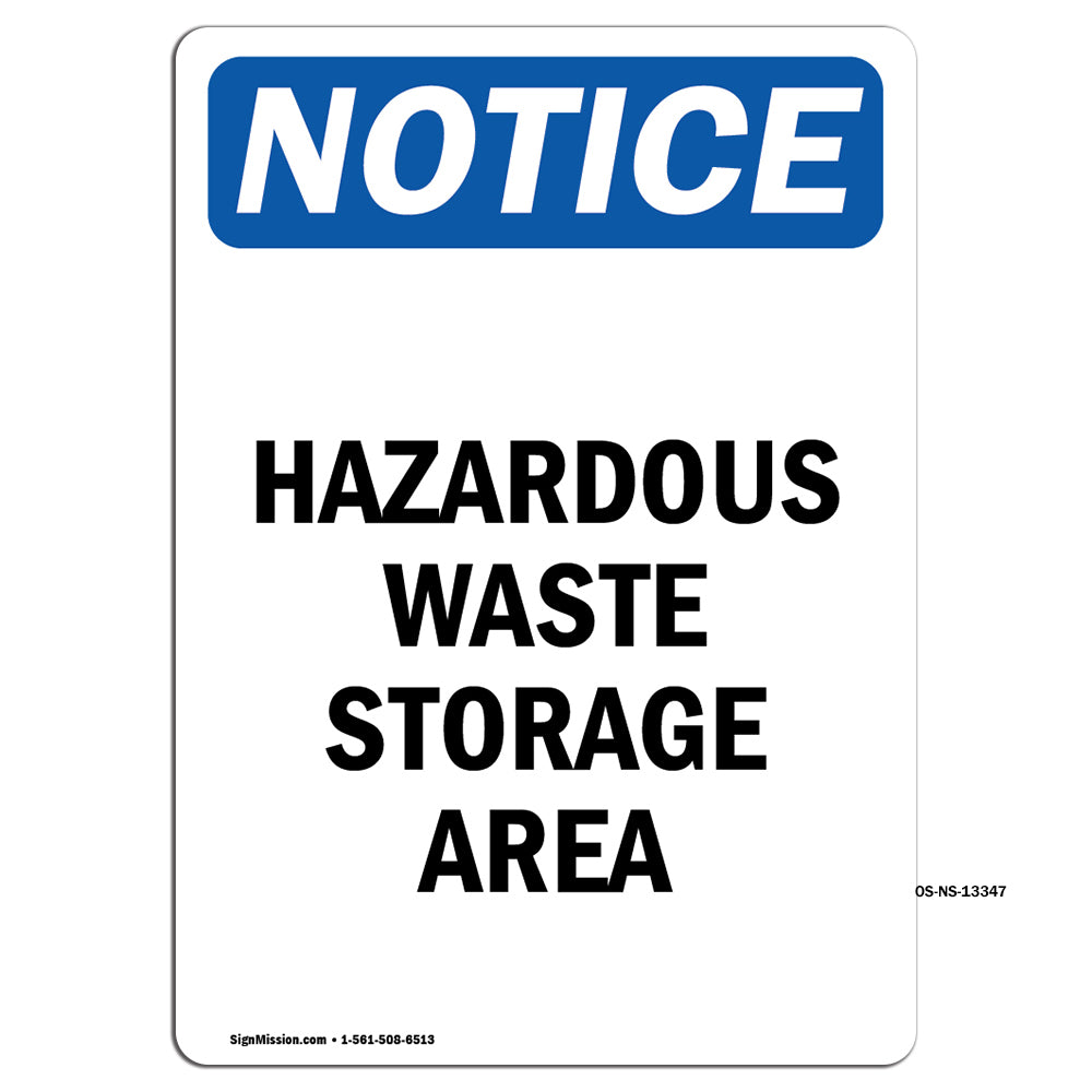 Hazardous Waste Storage Area Sign