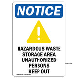 NOTICE Hazardous Waste Storage Area