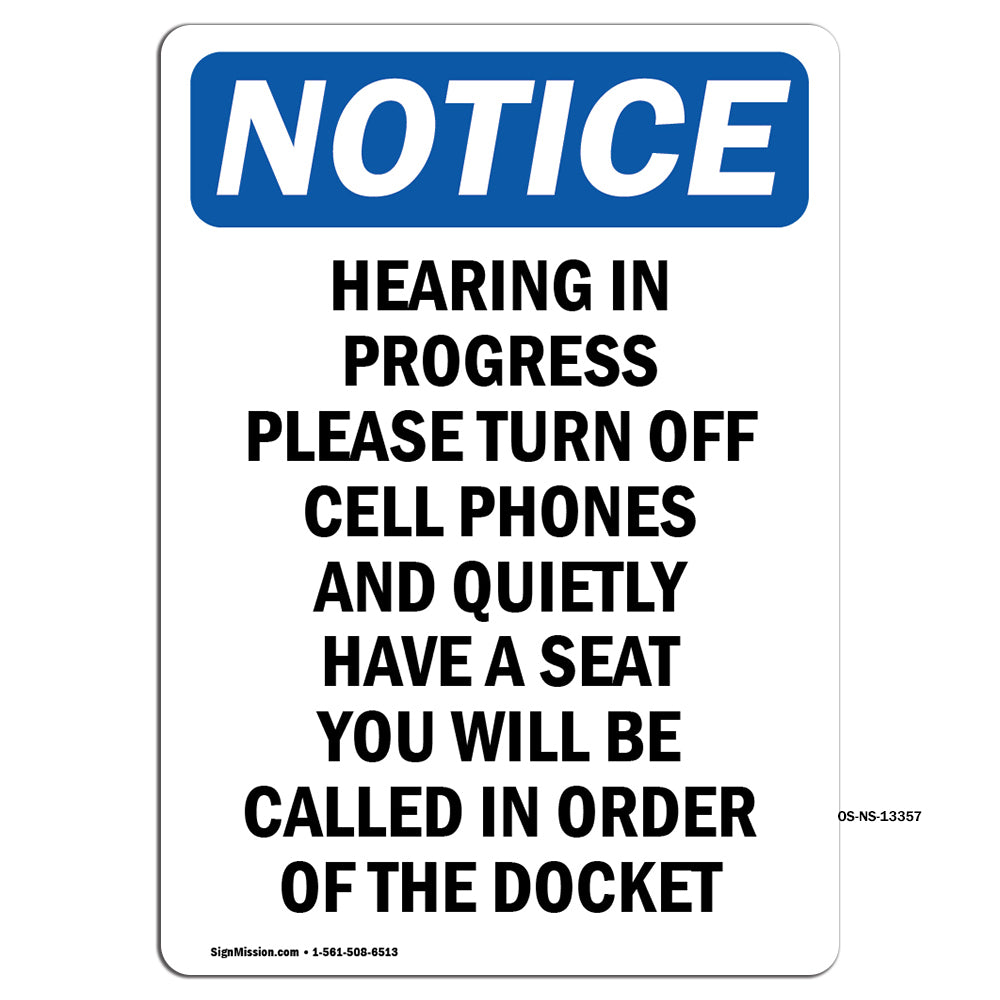 Hearing In Progress Please Turn Off Cell