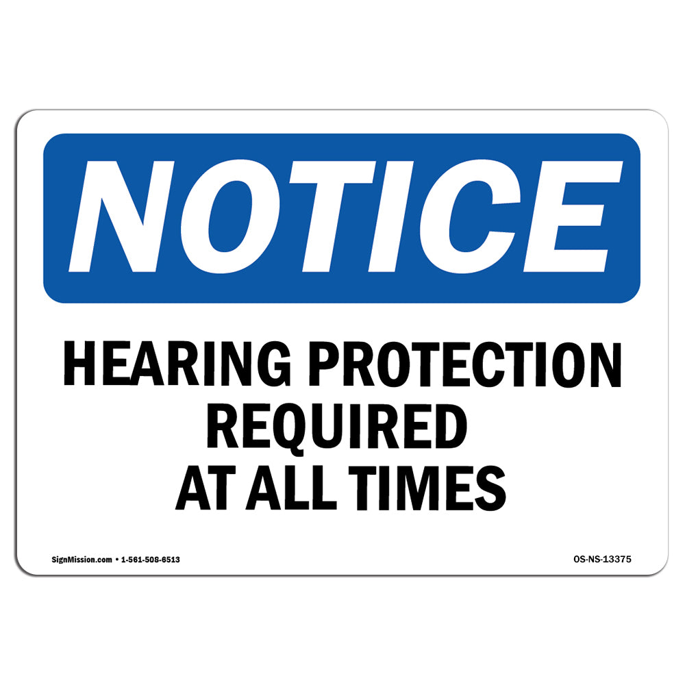 Hearing Protection Required At All Times