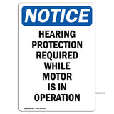 Hearing Protection Required While Motor