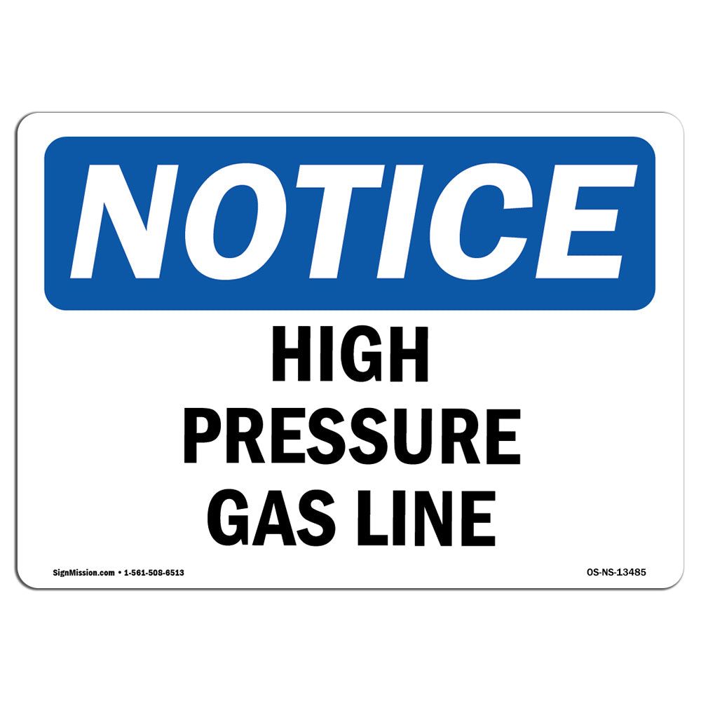 High Pressure Gas Line Sign