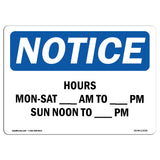 Hours Mon - Sat ____ Am To ____ Pm Sun Noon