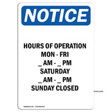 Hours Of Operation Mon - Fri ____ Am - ____