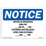 Hours Of Operation Monday - Friday ____