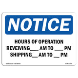 Hours Of Operation Receiving ____ Am - ____