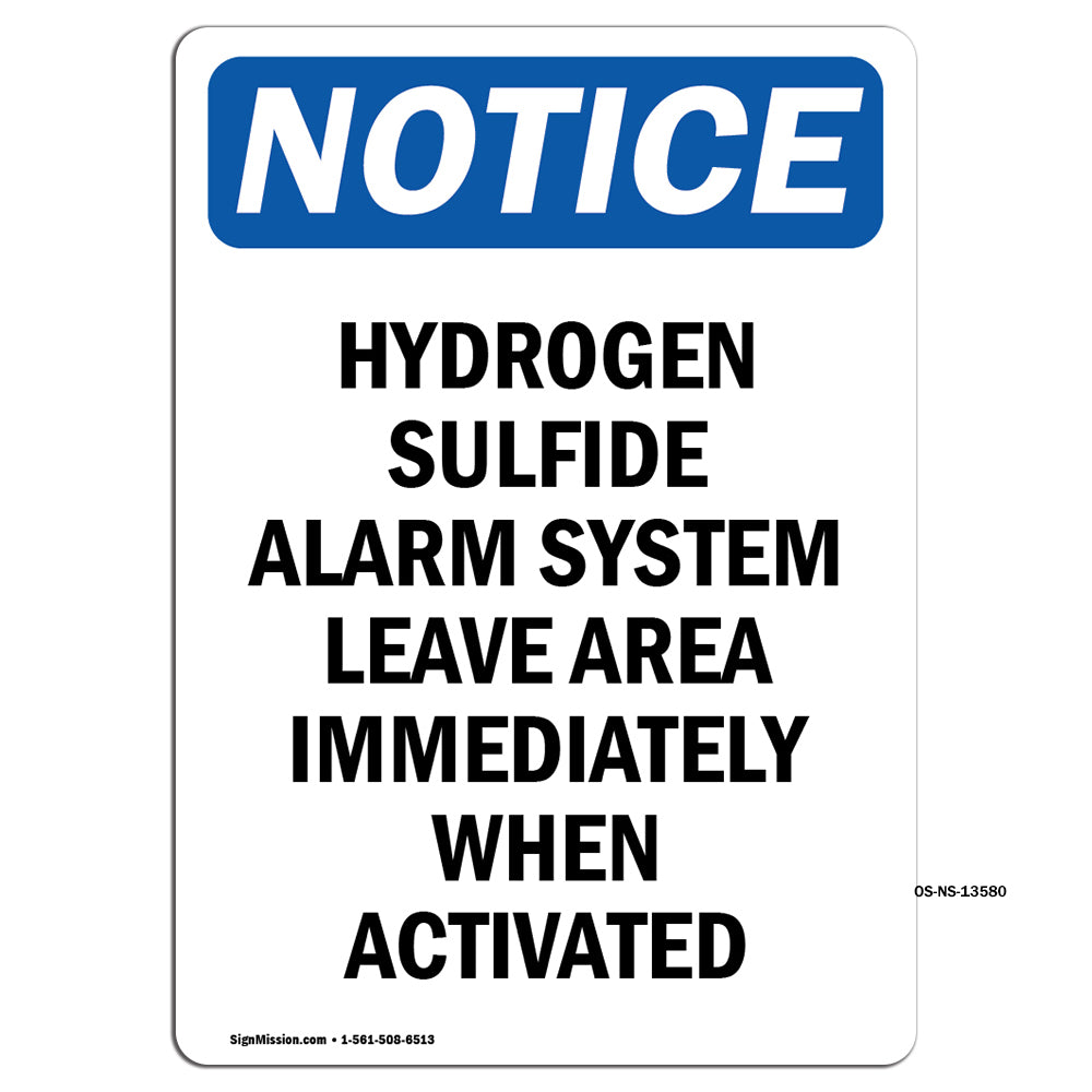 Hydrogen Sulfide Alarm System Leave Area