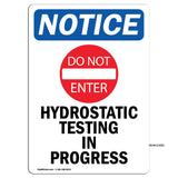 Hydrostatic Testing In Progress