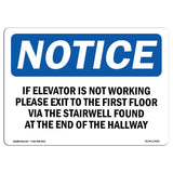 If Elevator Is Not Working Please Exit To