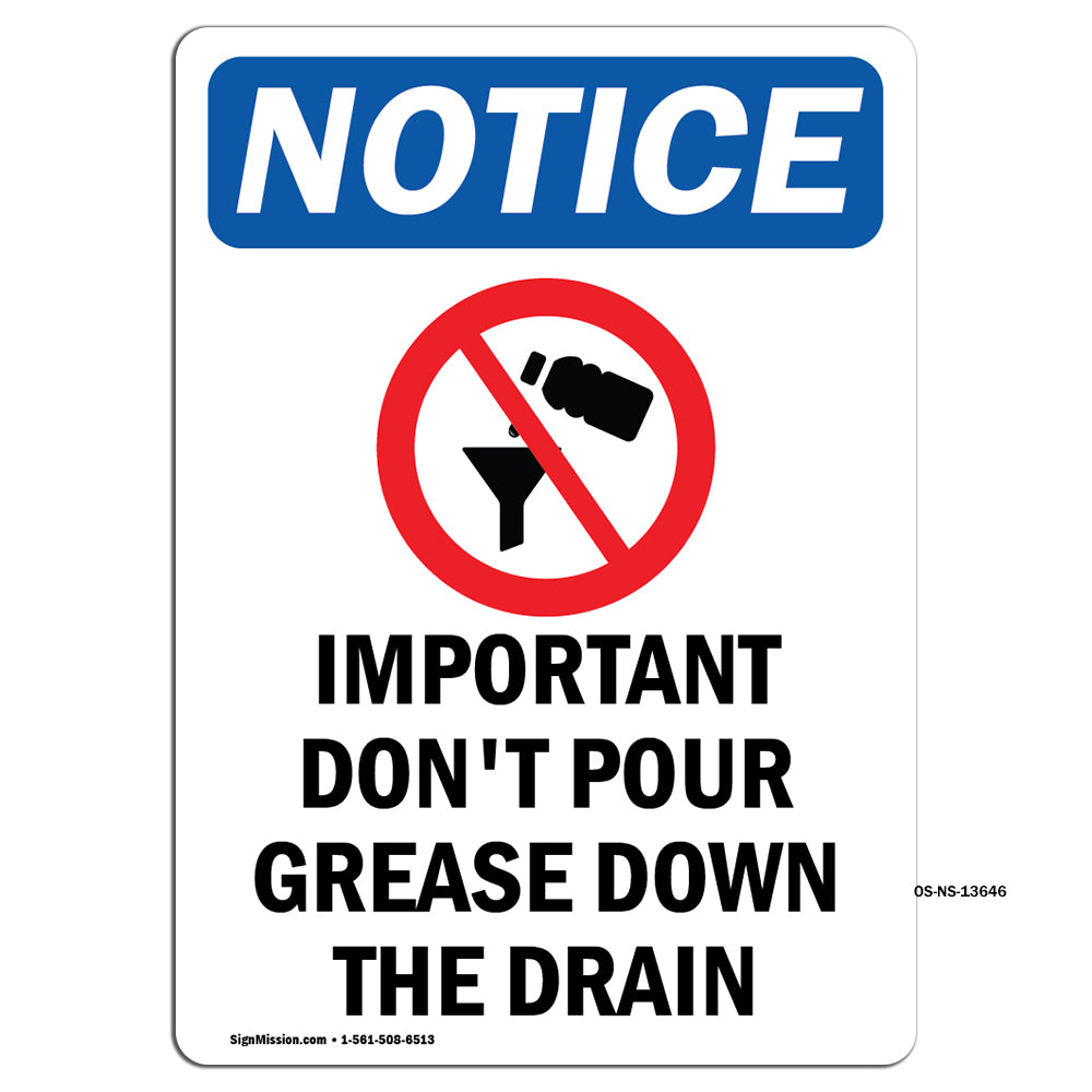 Important Don't Pour Grease