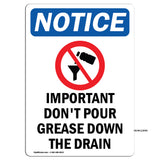 Important Don't Pour Grease