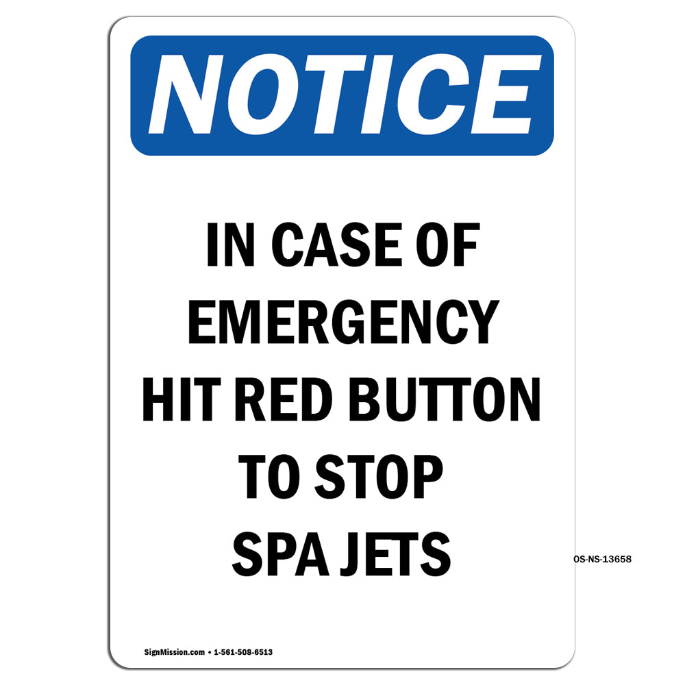 In Case Of Emergency Hit Red Button To Stop Sign
