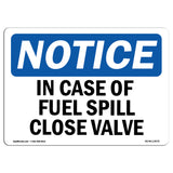 In Case Of Fuel Spill Close Valve