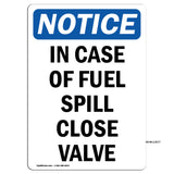 In Case Of Fuel Spill Close Valve