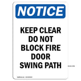 Keep Clear Do Not Block Fire Door