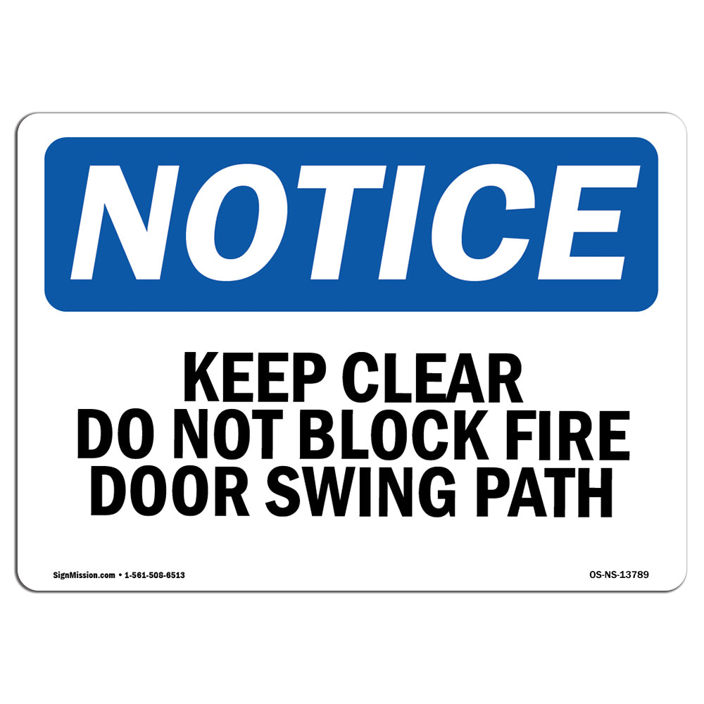 Keep Clear Do Not Block Fire Door